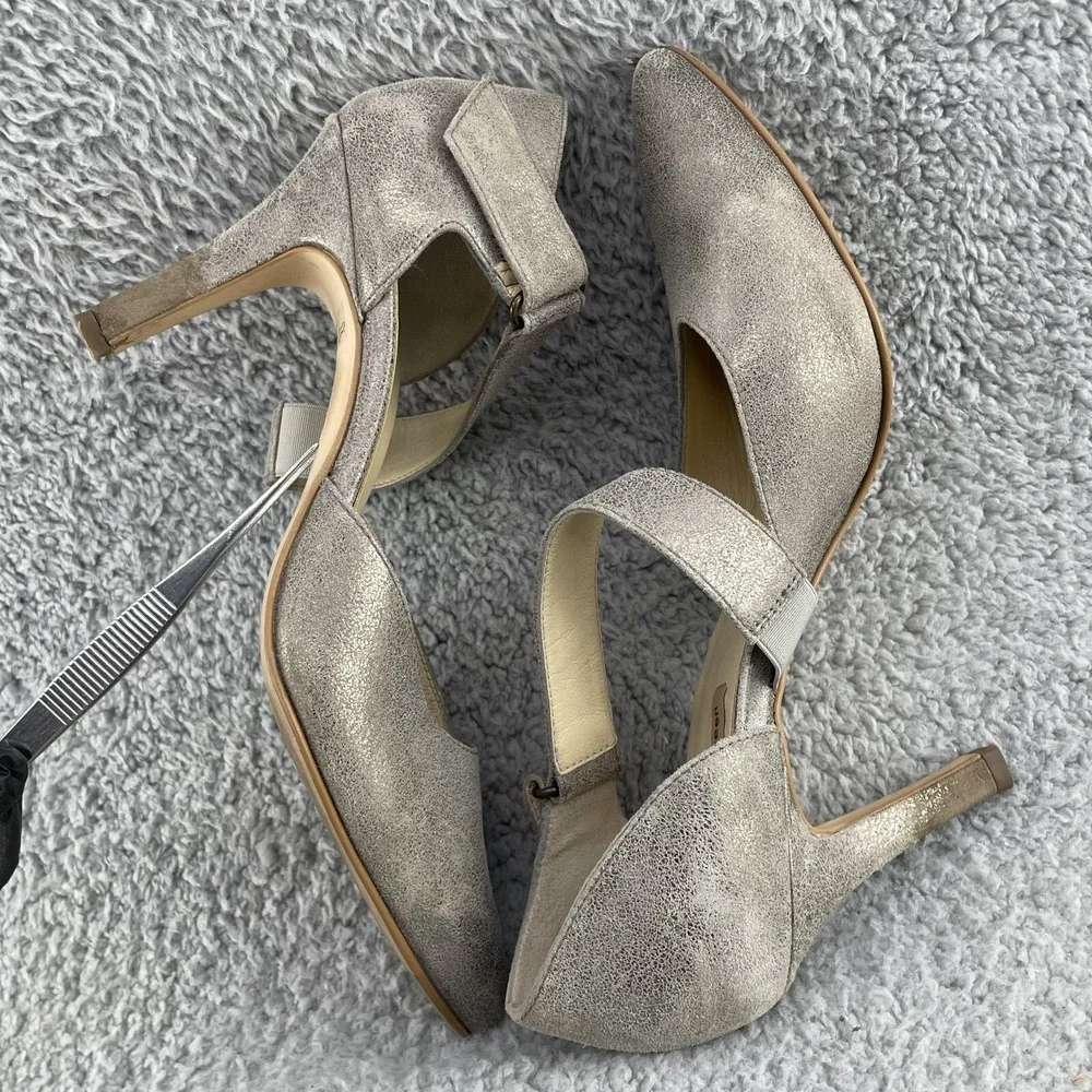Paul Green Nicolette Pump Heels Women's 6‎ Metallic Bronze Leather Corpcore Chic